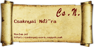 Csaknyai Nóra névjegykártya