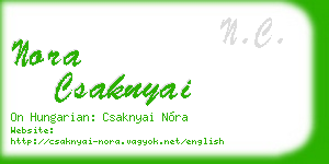 nora csaknyai business card